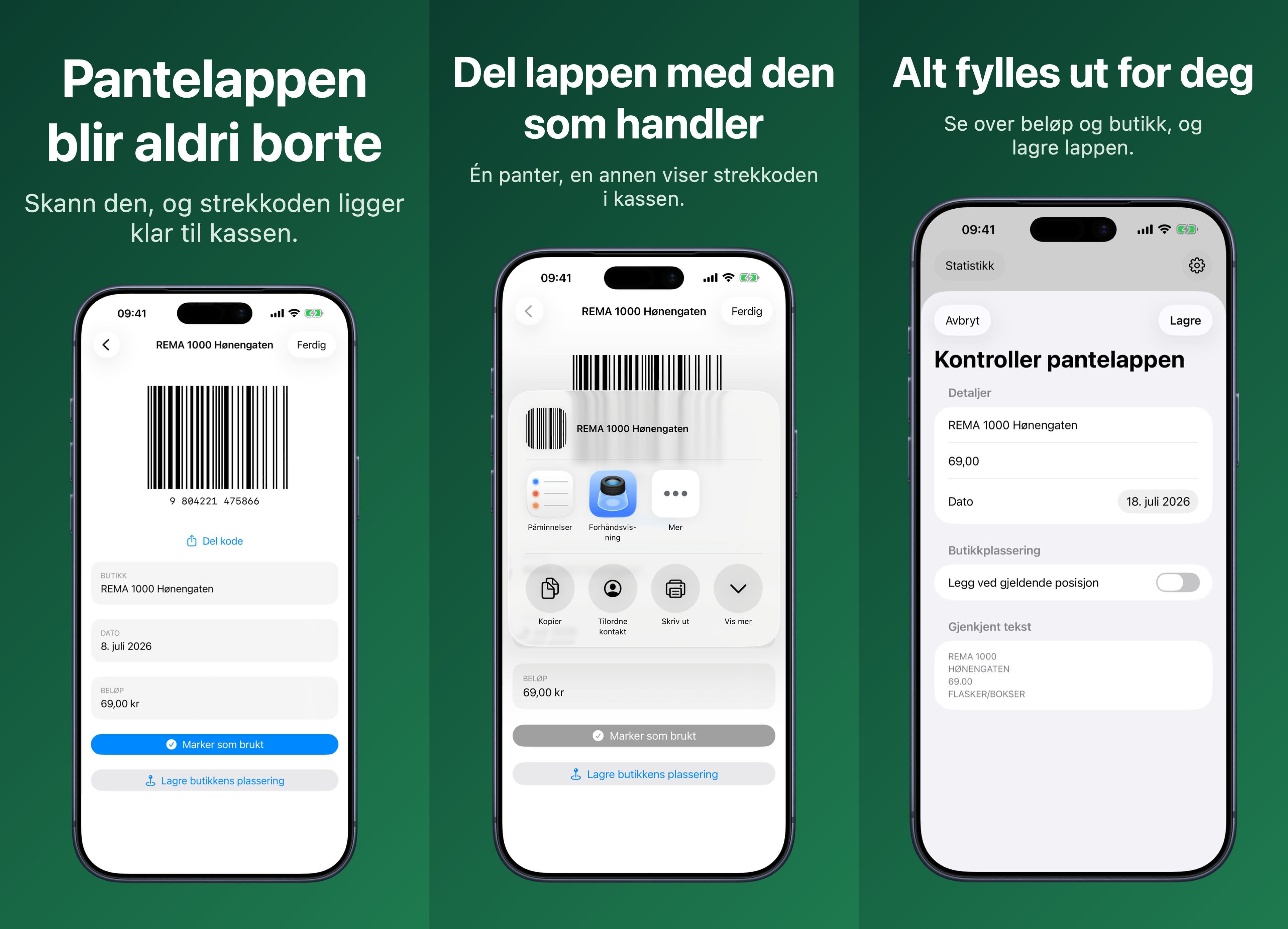Pantelapp - hold orden på pant